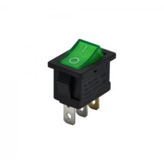 Mini Işıklı Anahtar Yeşil 3 soketli